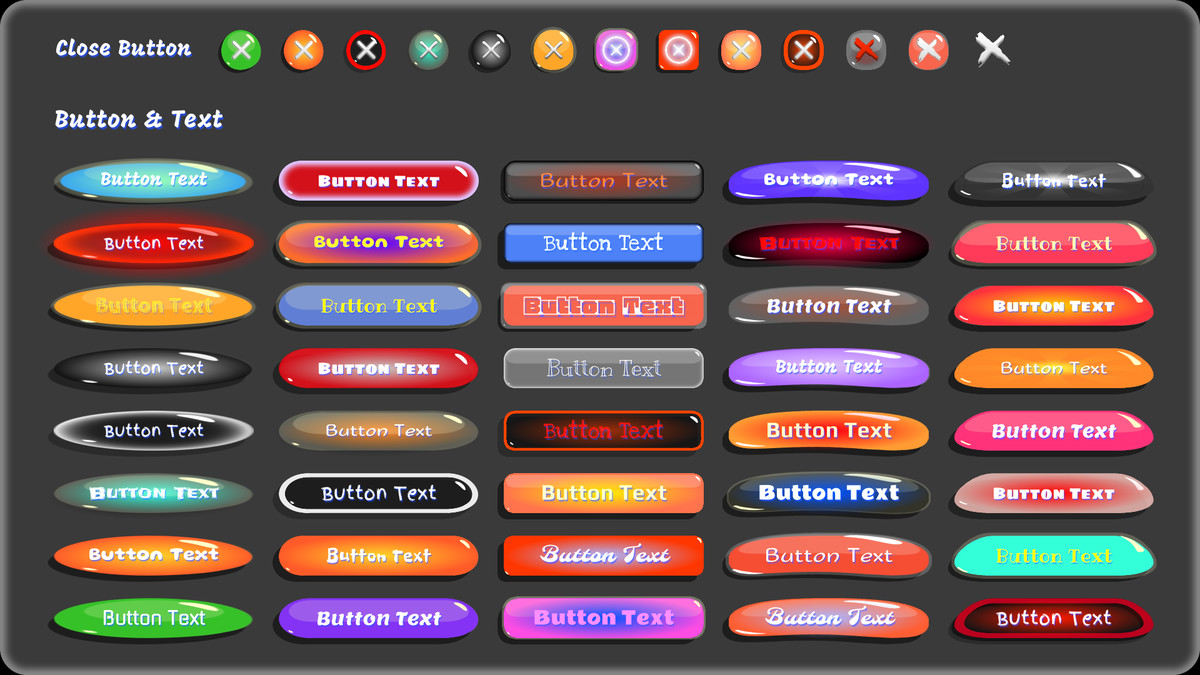 Cartoony Button And Font