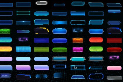Sci-Fi UI Button Collection