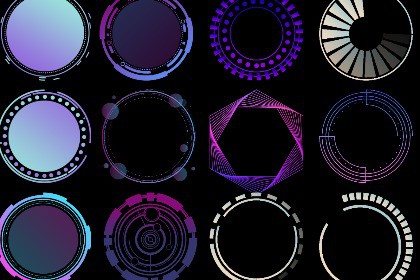 Sci-Fi UI Circular Frame Collection