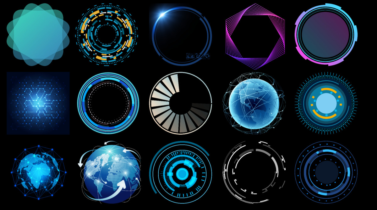Sci-Fi UI Circular Frame Collection